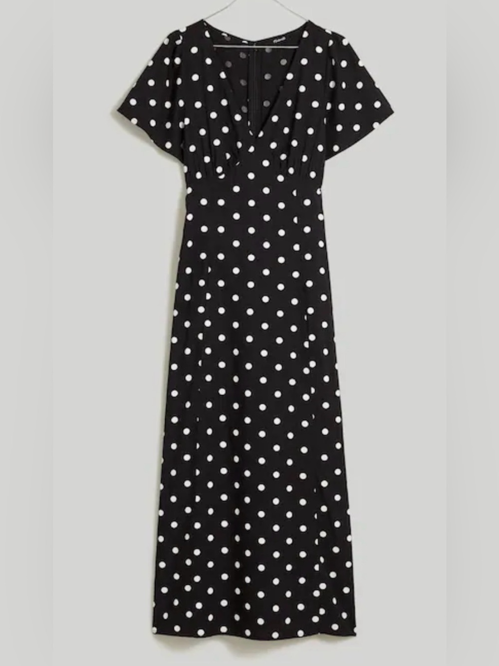 Madewell Black and White Polka Dot V-Neck Maxi Dress $138